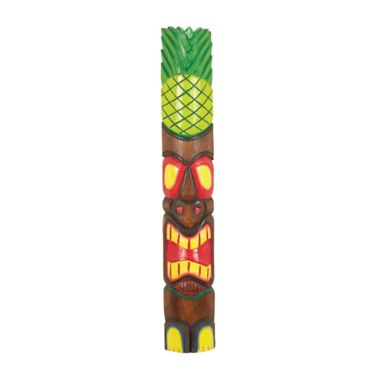 Letrero de Pared con Máscara Tiki de Piña Pintada a Mano