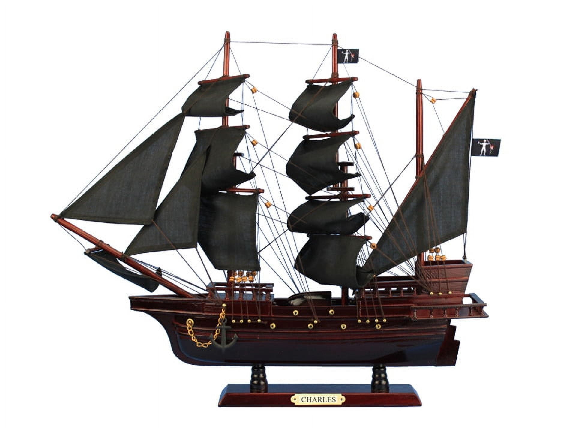 Handcrafted Model Ships CHARLES 20 John Halseys Charles Pirate Ship 20 in. Decorative Tall Model Ship