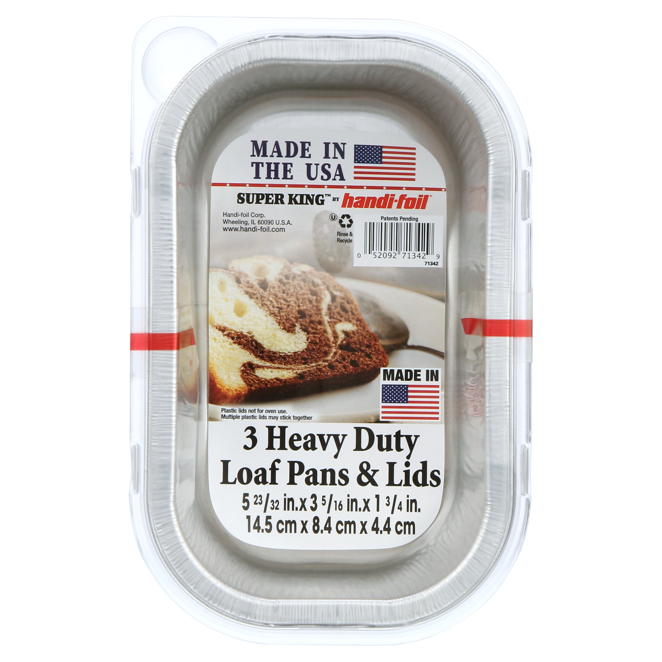 (2 pack) Handi-Foil Aluminum Mini Loaf Pan & Lid 3 Count, 5.7" x 3.3" x 1.75", Disposable