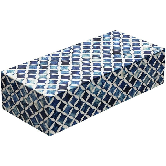 Handicrafts Home Decorative Box with Lids for Home Decor Handmade Modern Keepsake Accessories Collectible Multipurpose Box 10x4.5x2.5 , Star Blue White