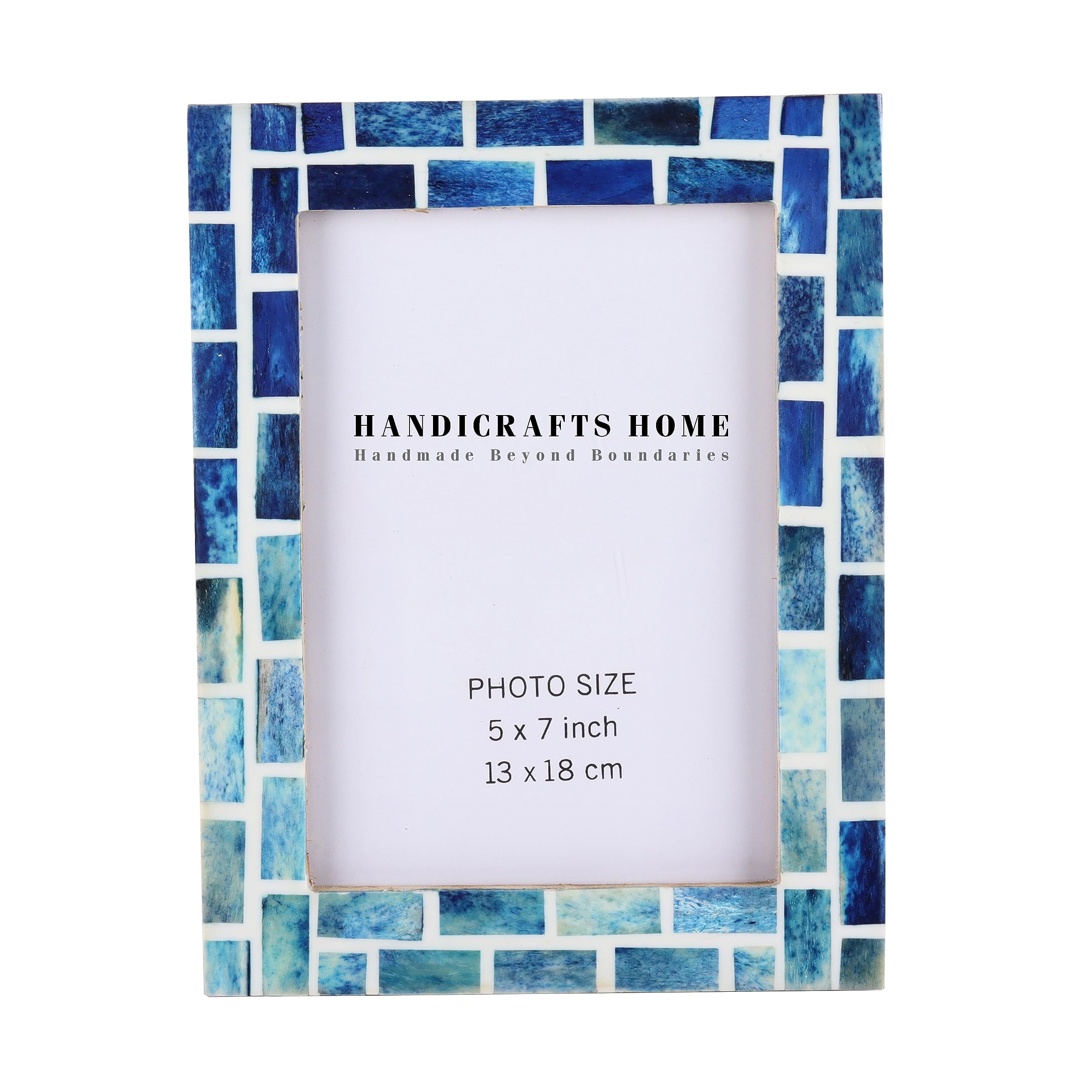 Handicrafts Home Indigo Mosaic Photo Frame Bone Handmade Picture Frames Size 5X7X1
