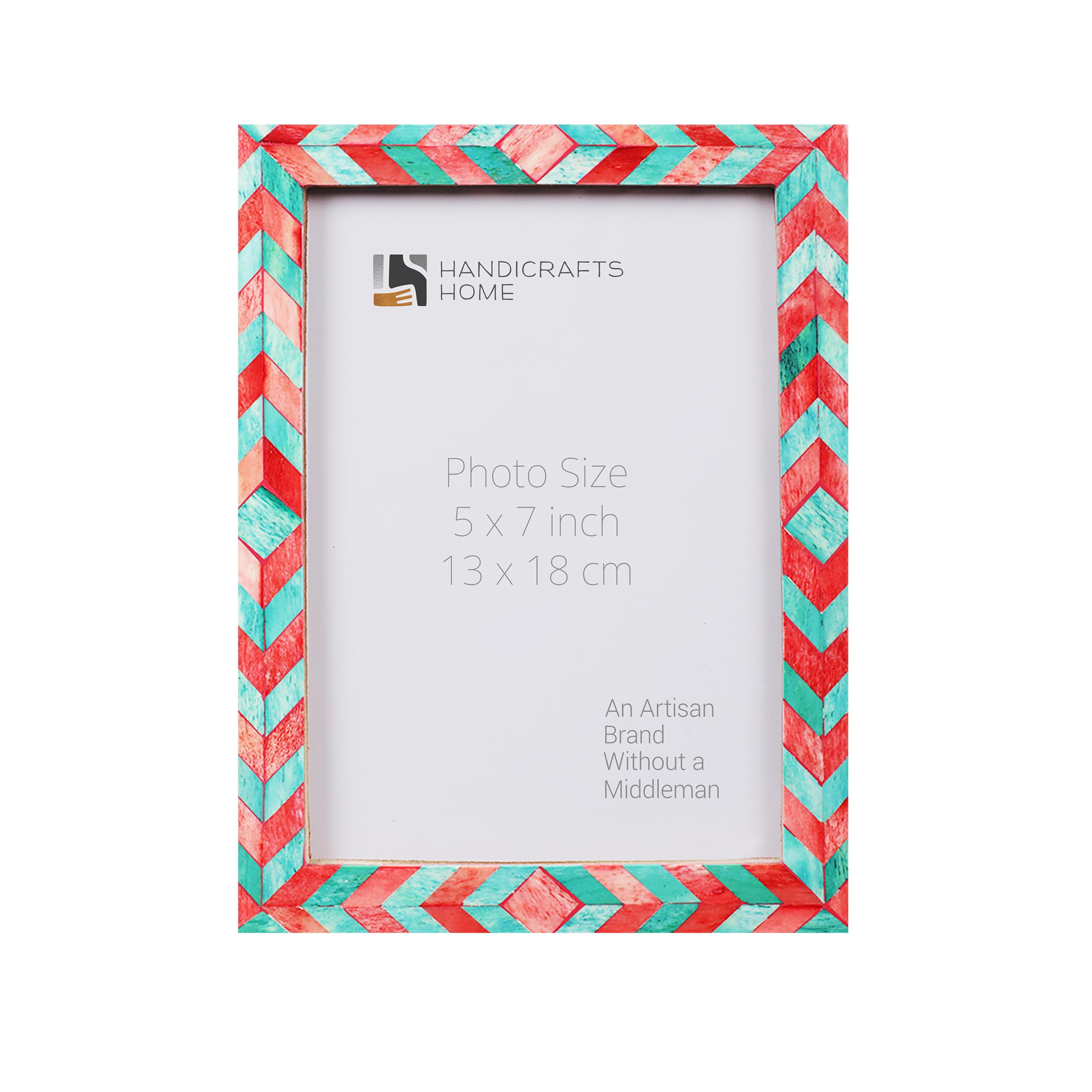 Handicrafts Home Picture Frames 5x7 Inches Chic Boho Wall Décoration Image Cadre Decoratif Photo Frame - Green-Red