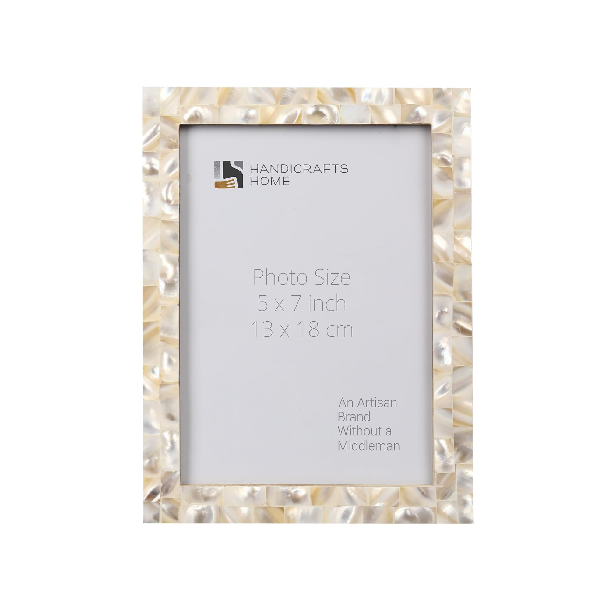 Handicrafts Home Marco de Fotos 5x7 Decorativo Moderno Decoración de Pared Marcos de Regalo Hechos para Mostrar Fotos, Perla