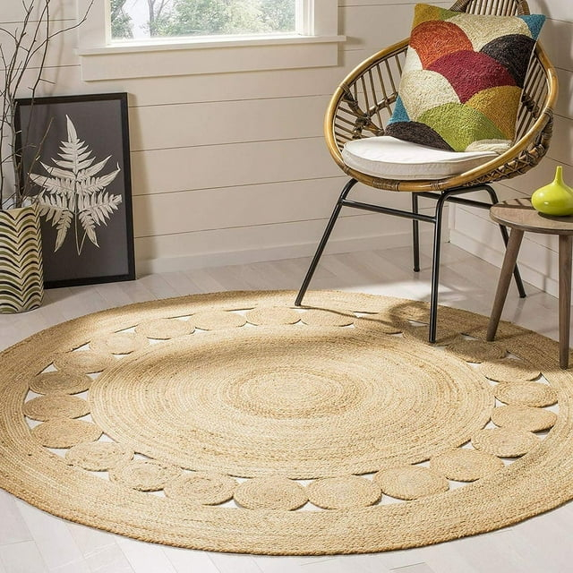 Natural Fiber NF364 Hand Woven Indoor Accent Rug - Natural - 3' Round - Safavieh.