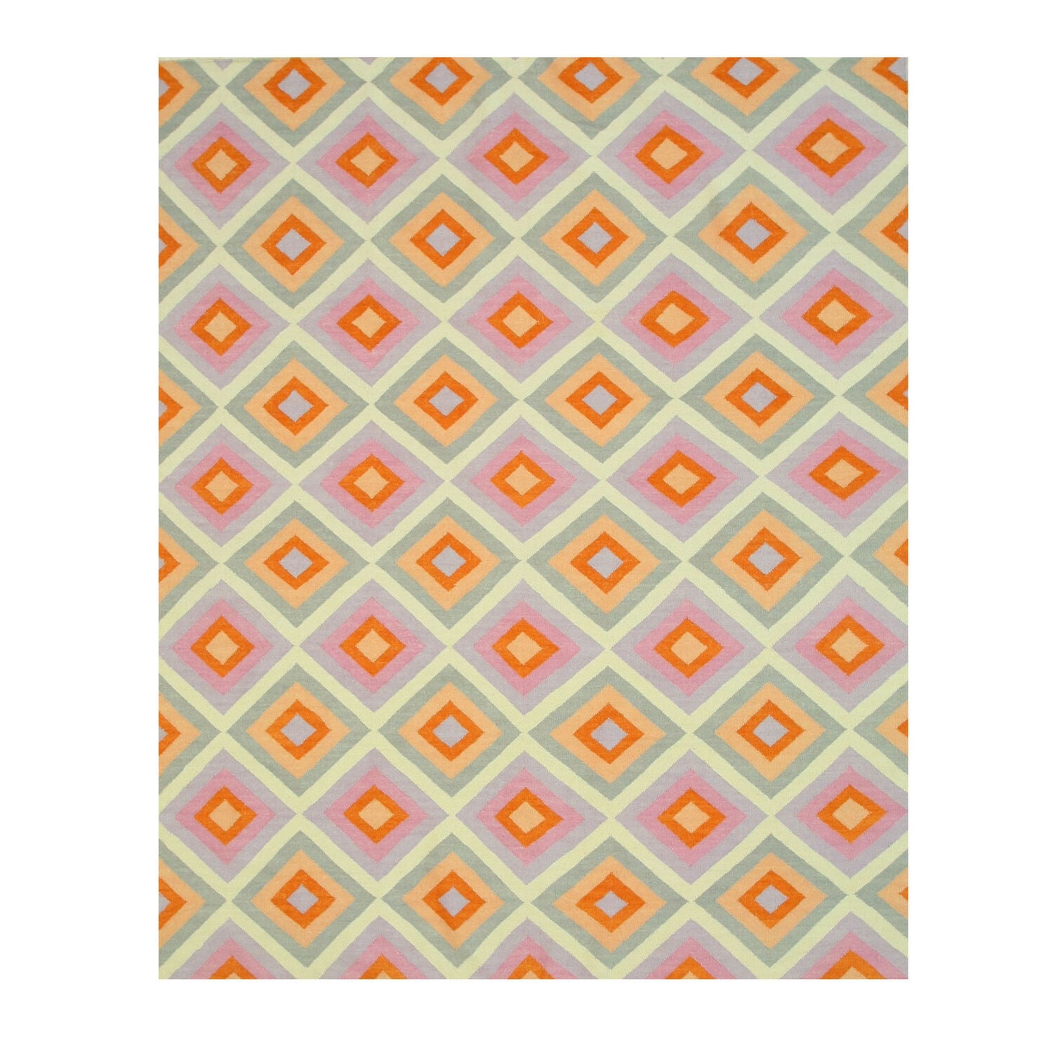 Handmade Wool Contemporary Geometric Reversible Flatweave Hollie Rug