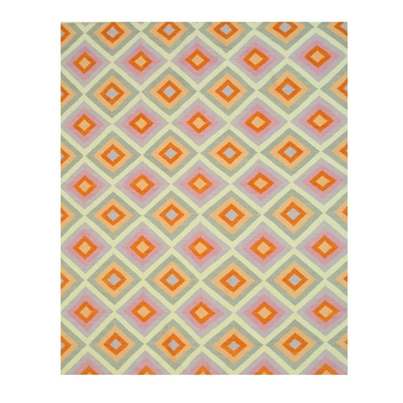 Handmade Wool Contemporary Geometric Reversible Flatweave Hollie Rug
