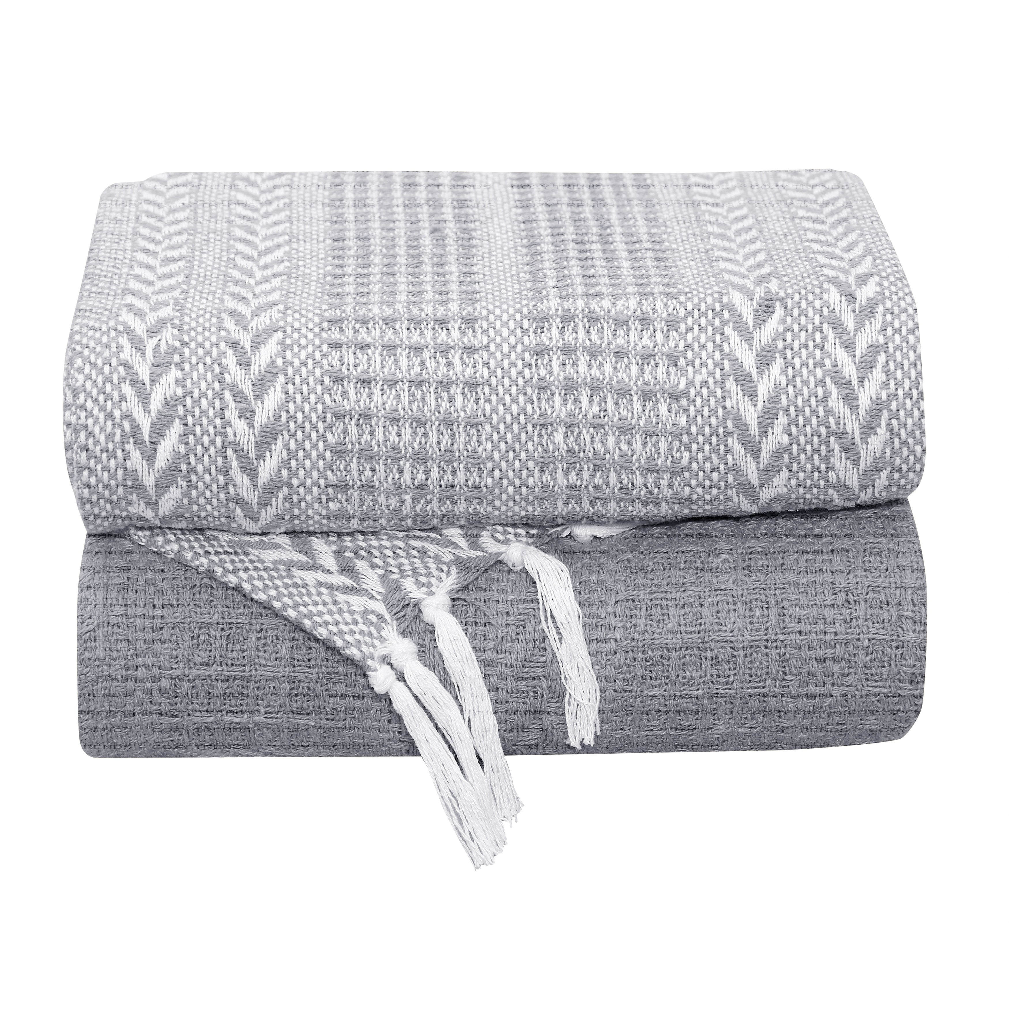 Luxurious Hand Woven Cozy Warm Combed Cotton All Season Indoor Outdoor Light Weight Fade Resistant Couch Chair Bed Throw Blankets Batik 50x60 Inch Set of 5