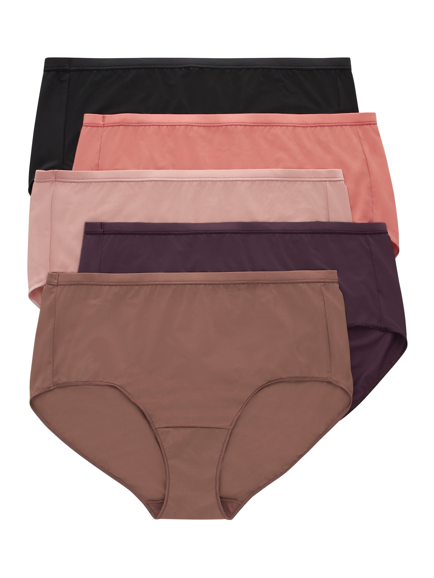 Hanes Just My Size Women's Breathable Mesh Brief Underwear, 5-Pack