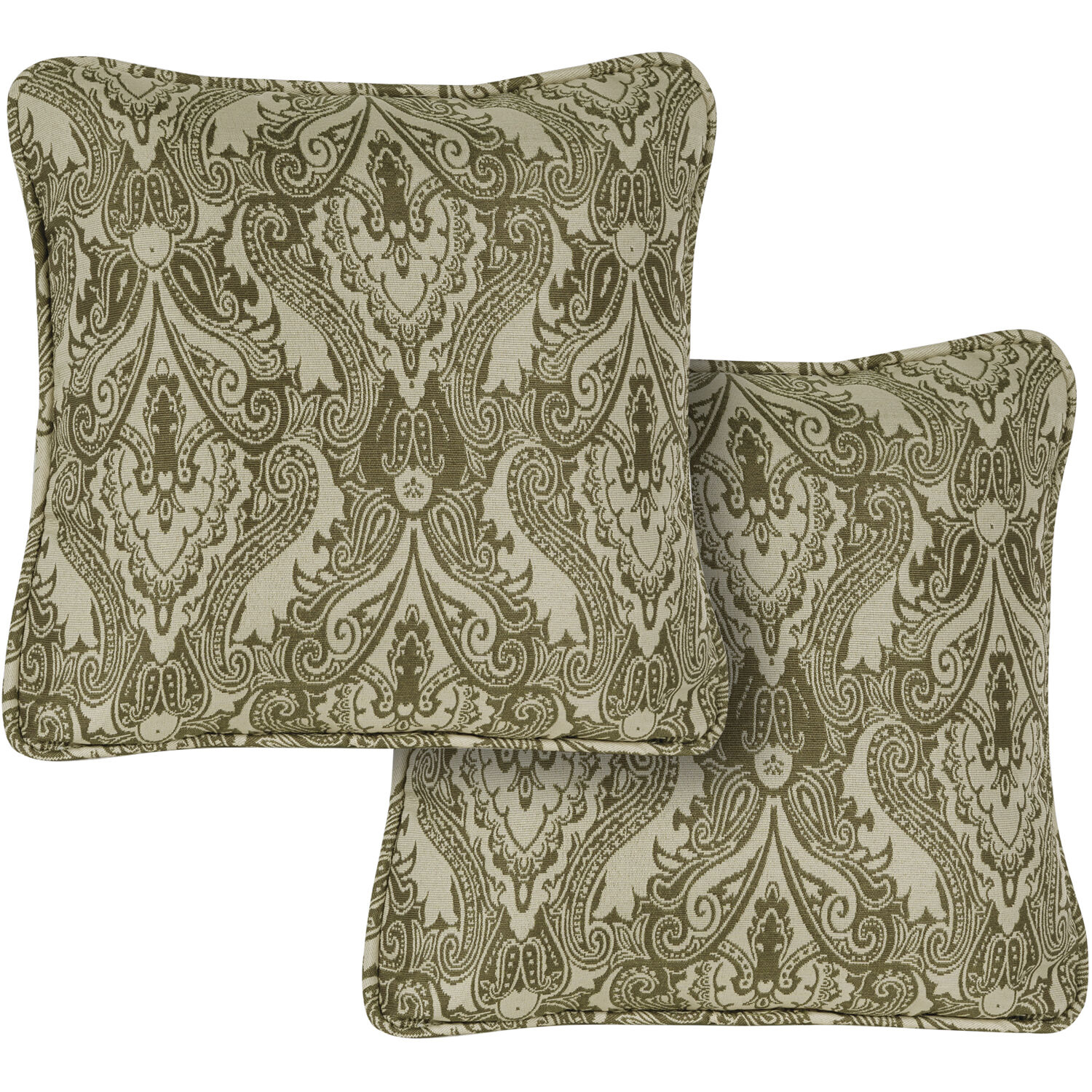 Hanover Medallion Indoor/Outdoor Throw Pillow, Decorative, Set of 2, Meadow Green - HANTPMED-MDW-2