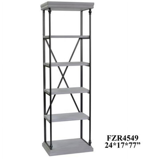 Rosalind Wheeler Bork 77" H x 24" W Iron Etagere Bookcase | Wayfair