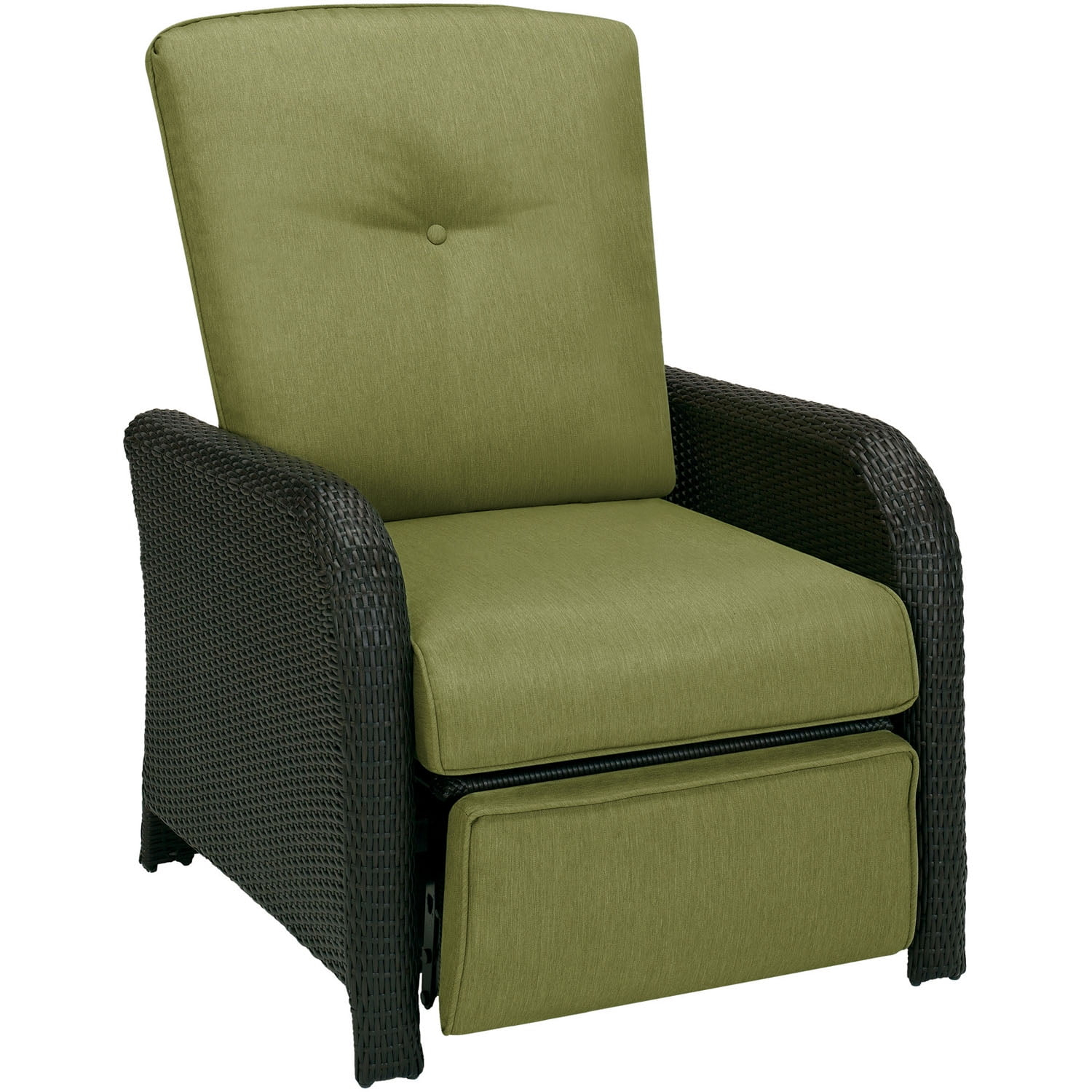Hanover Strathmere Wicker and Steel Outdoor Patio Lounge Chair, Cilantro Green
