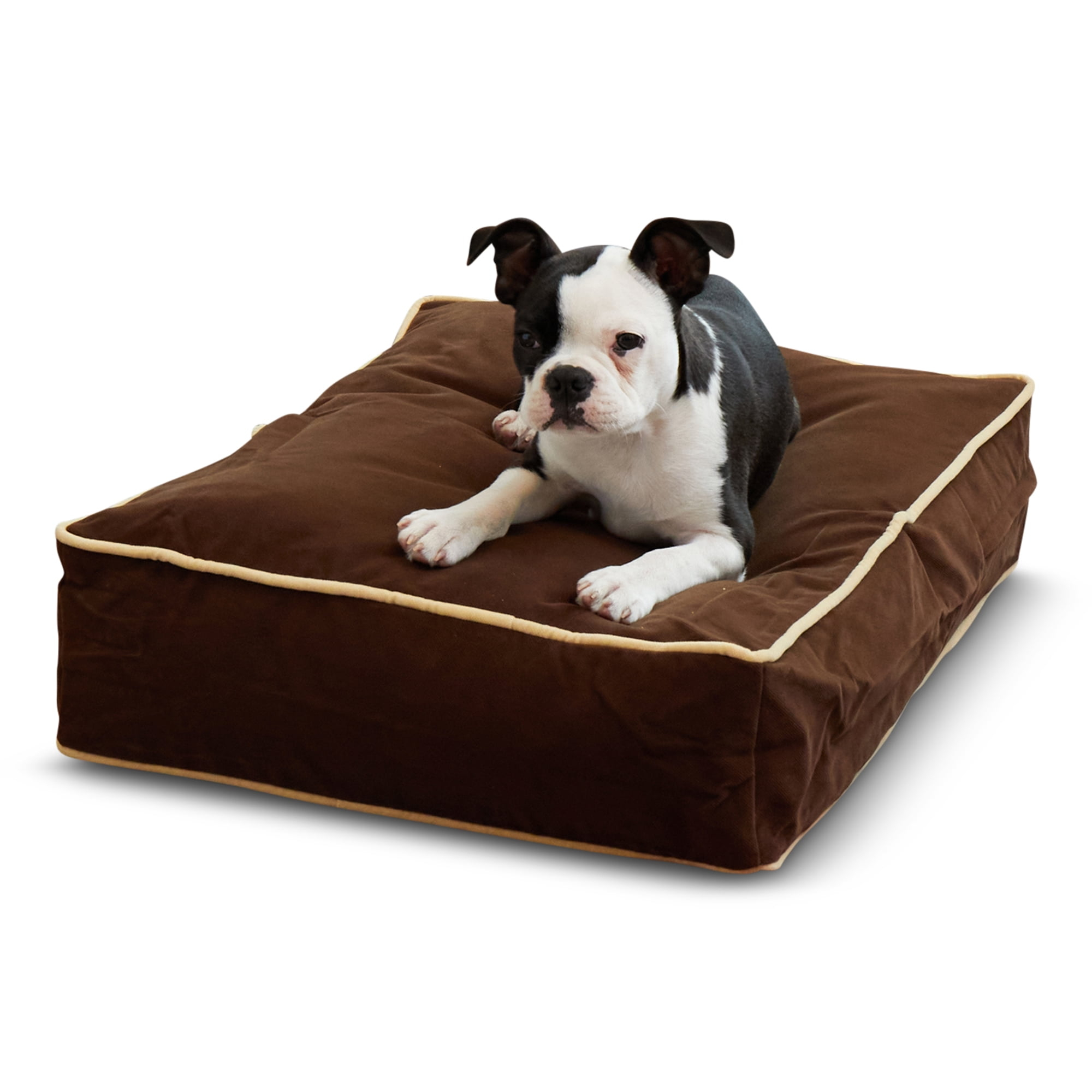 Happy Hounds Buster Rectangle Pillow Style Dog Bed, Cocoa, Extra Small (24 x 18 in.)