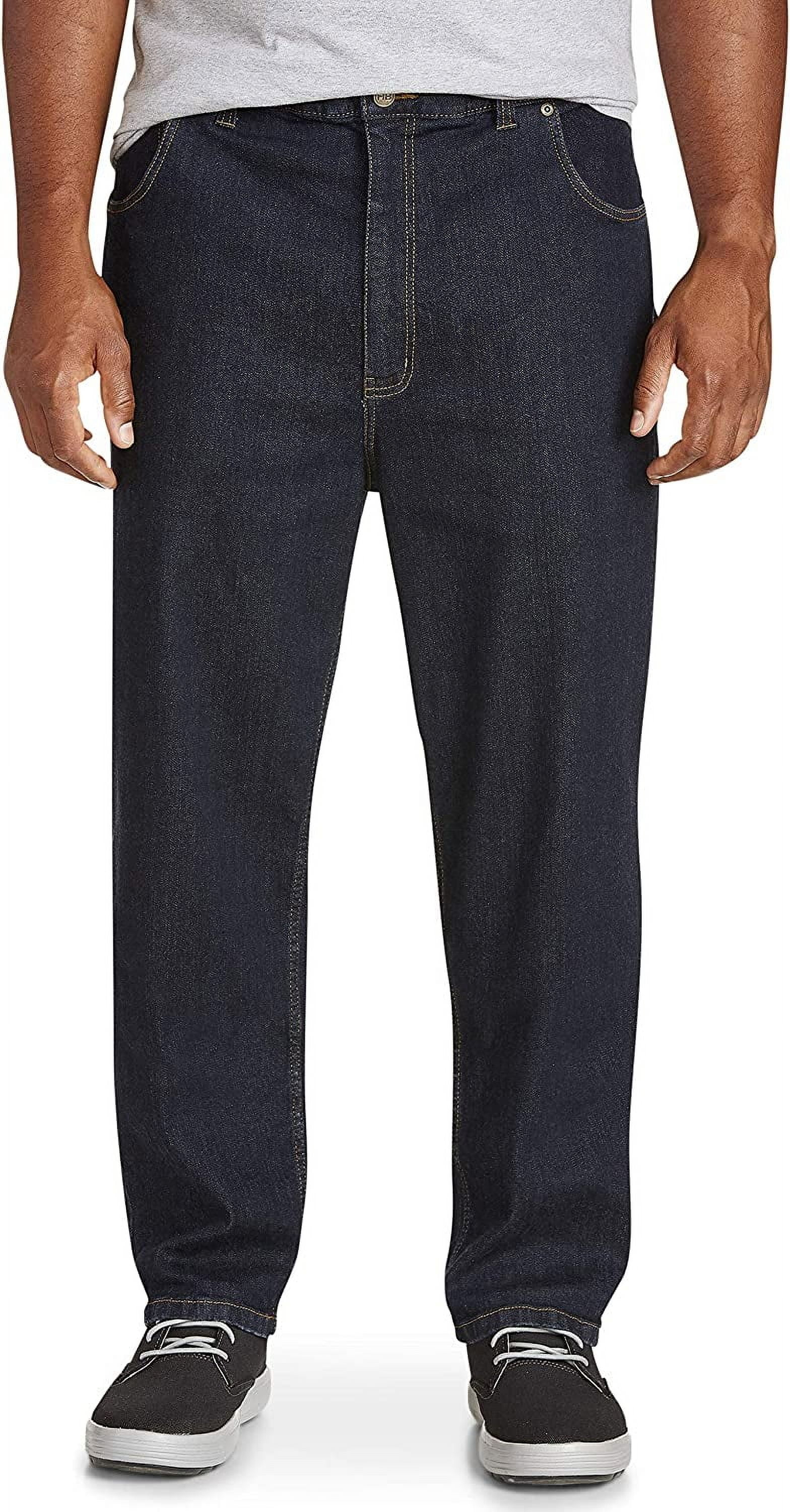 Harbor Bay by DXL Men's Big and Tall  Men's Big and Tall Continuous Comfort Stretch Jeans, Dark Rinse, 46W X 28L 46 x 28