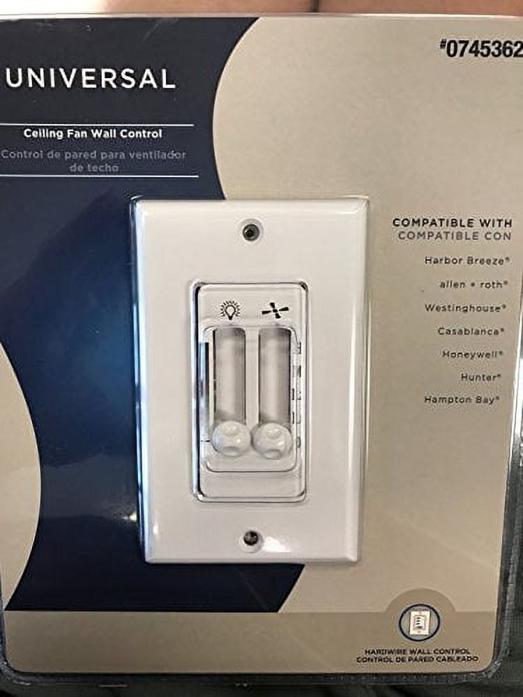 Harbor Breeze Off-White Wall-Mount Universal Ceiling Fan Remote Control