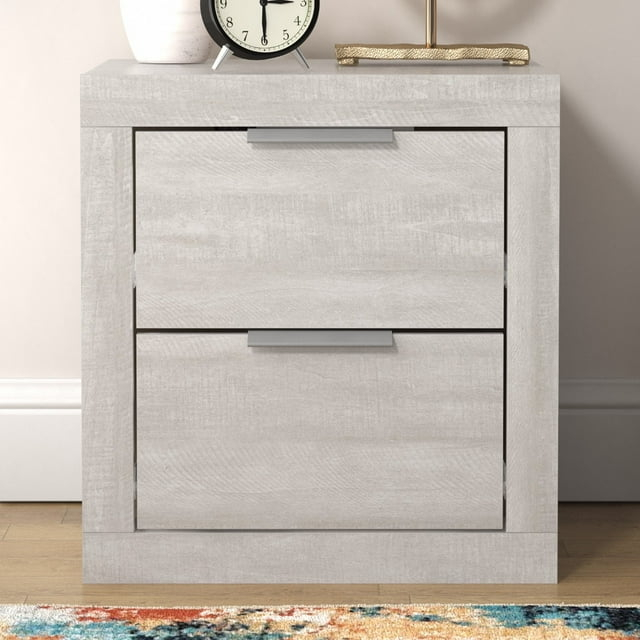 Galano Harlowin 2 Drawer Nightstand - Dusty Grey Oak