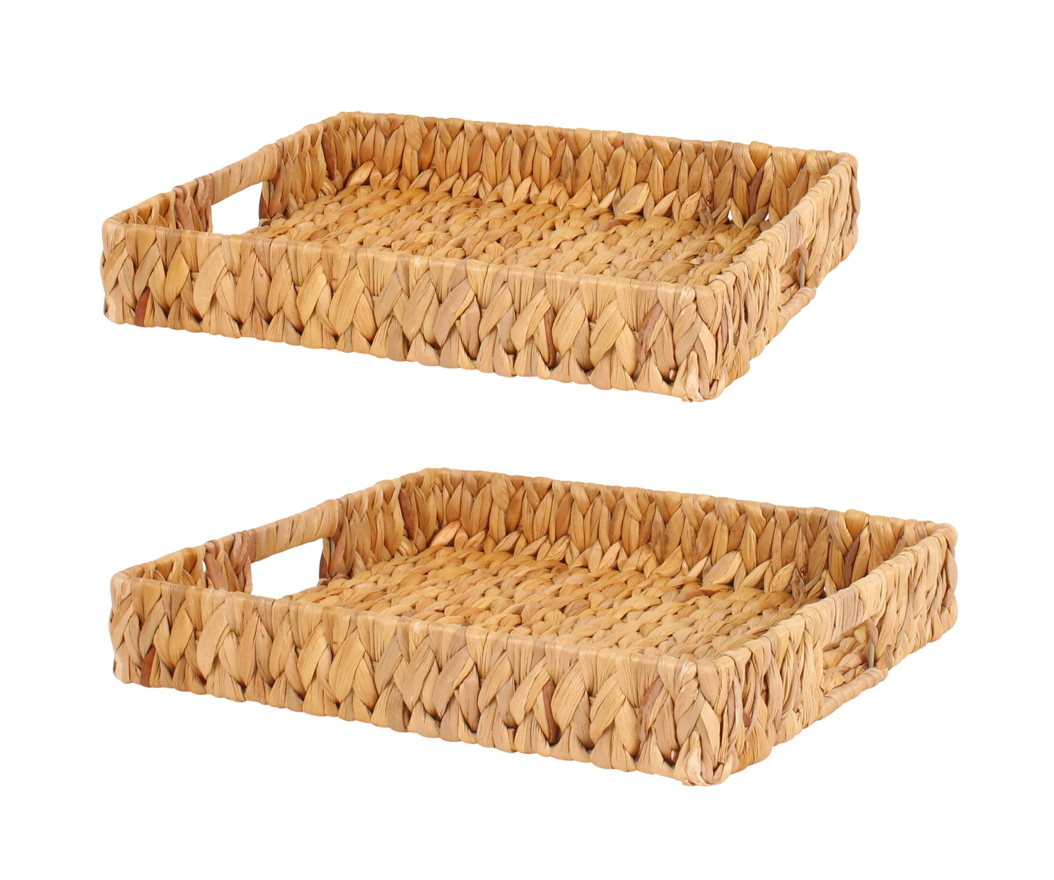 Harman Set of 2 Naturals Woven Palma Square Trays Earthy & Sophisticated