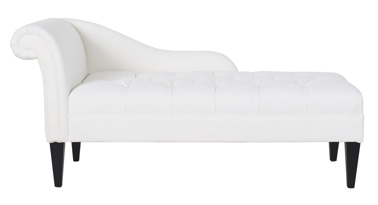 Harrison Tufted Roll Arm Chaise Lounge Antique White