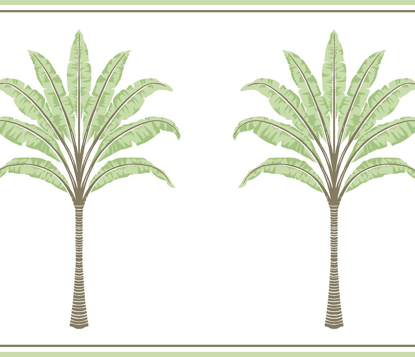 Harry & Grace Green Tea Montgomery Palm Peel and Stick Wallpaper Border