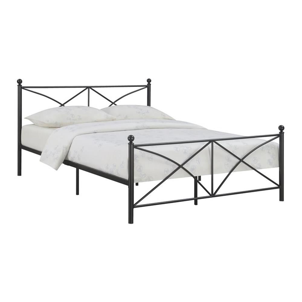 Hart Queen Metal Platform Bed, Matte Black
