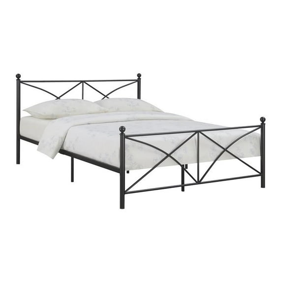 Hart Queen Metal Platform Bed, Matte Black