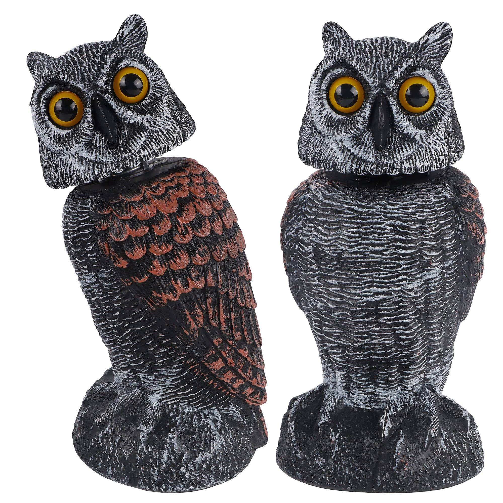 2Pack Fake Owl Decoy to Keep Birds Away Garden Decoration Bird Scare Devices for Garden Outdoor Yard