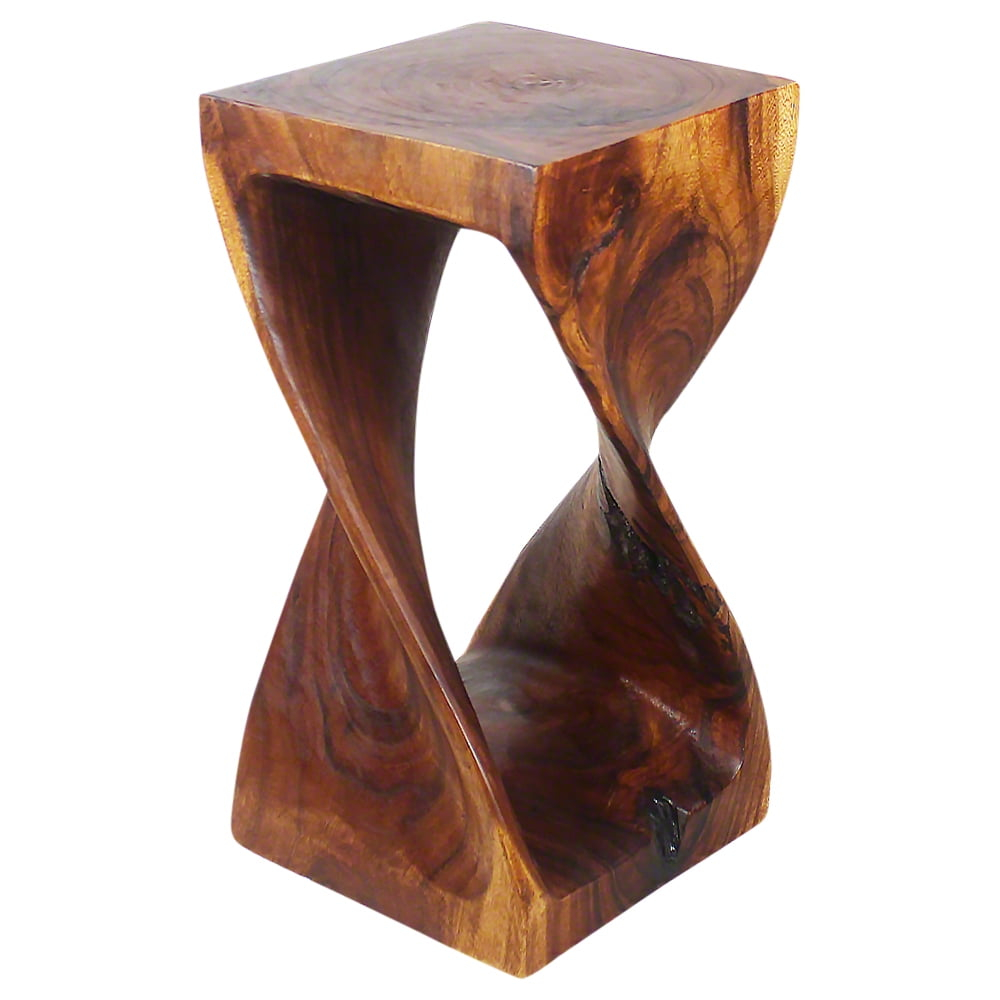 Haussmann® Original Wood Twist Stool 12 X 12 X 23 In High Walnut Oil