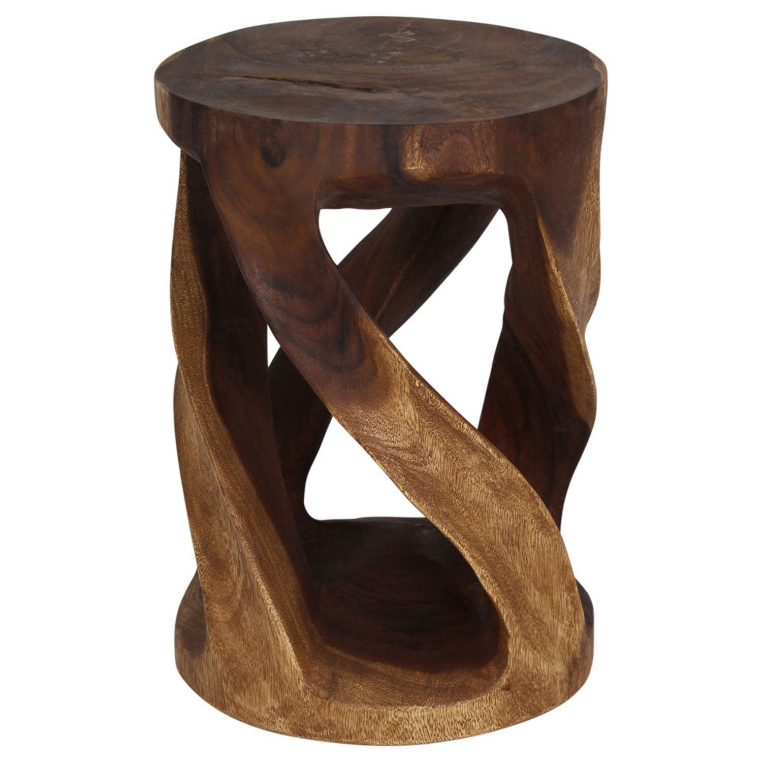 Haussmann® Round Wild Twisted Vine End Table 14 in D x 20 in H Walnut Oil