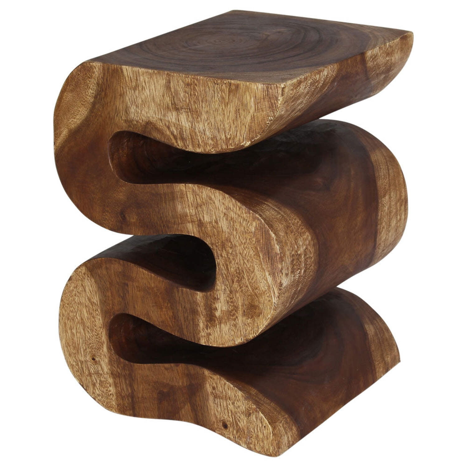 Haussmann® Wood BIG Wave Verve Accent Snake Table 14 x 14 x 20 in H Walnut Oil