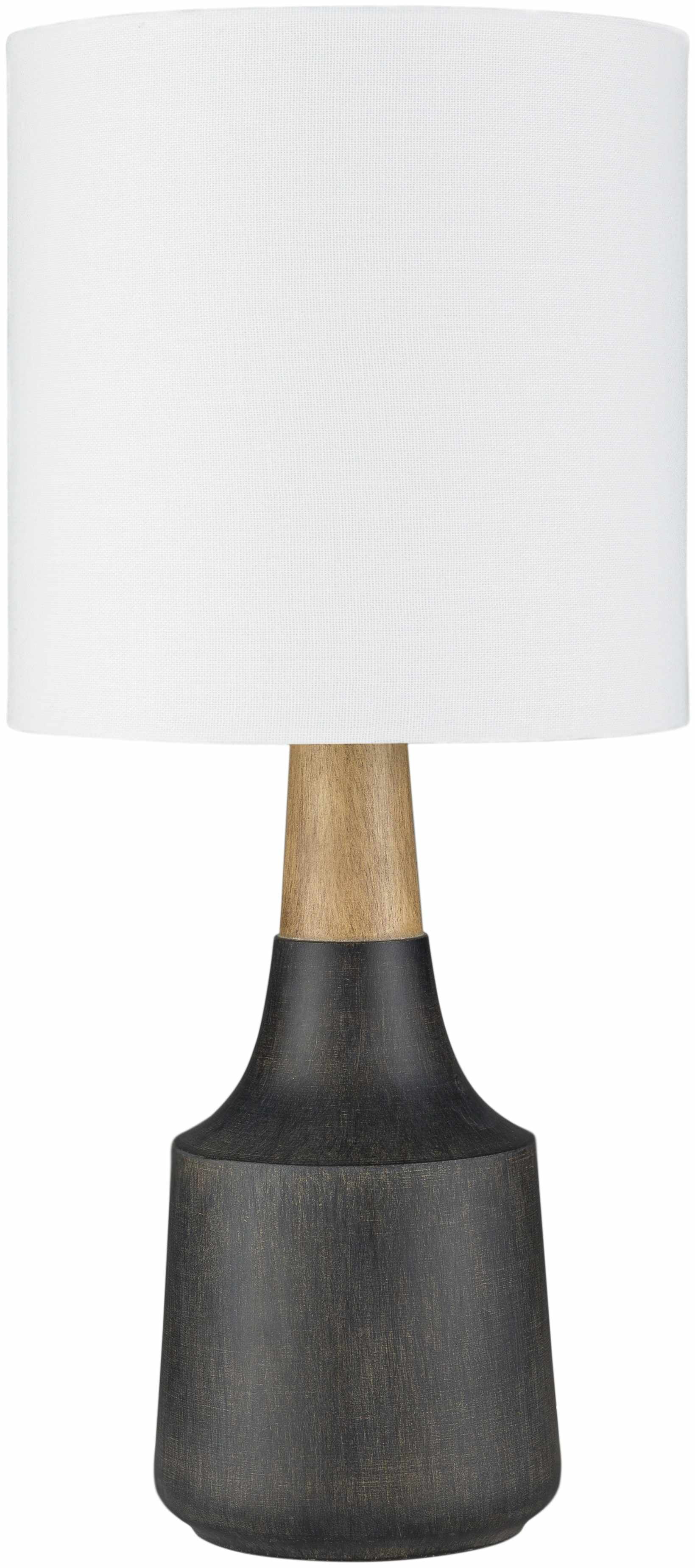 BoutiqueRugs Canayan Modern Resin Bedside Table Lamp for Bedroom Nightstand - End Side Lighting for Living Room - Shade Linen - White, Black, Charcoal, Dark Gray, Beige - 17,5" H