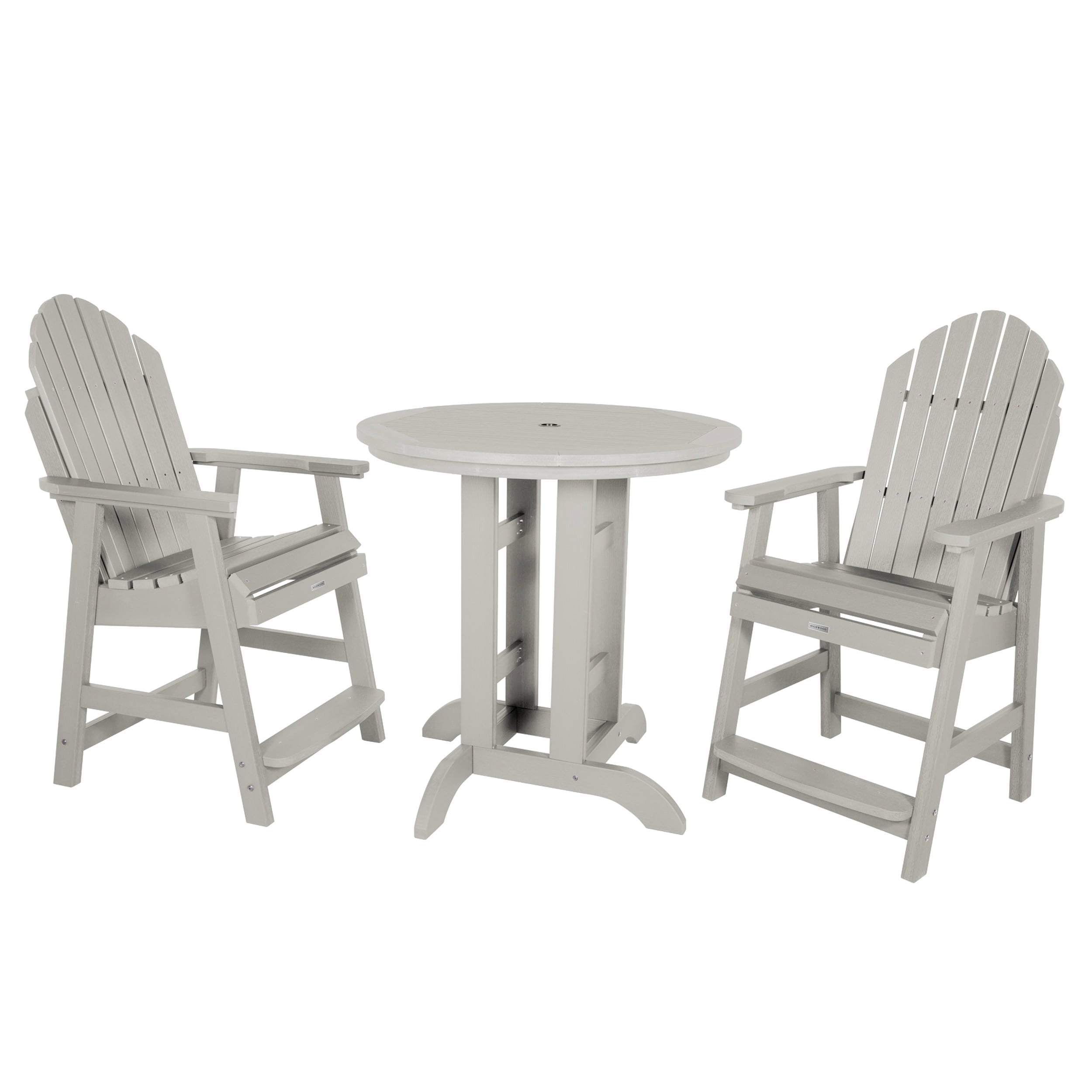 Havenside Home Hamilton 3-piece Outdoor Dining Set - 36" Round Table, Counter-height Harbor Gray
