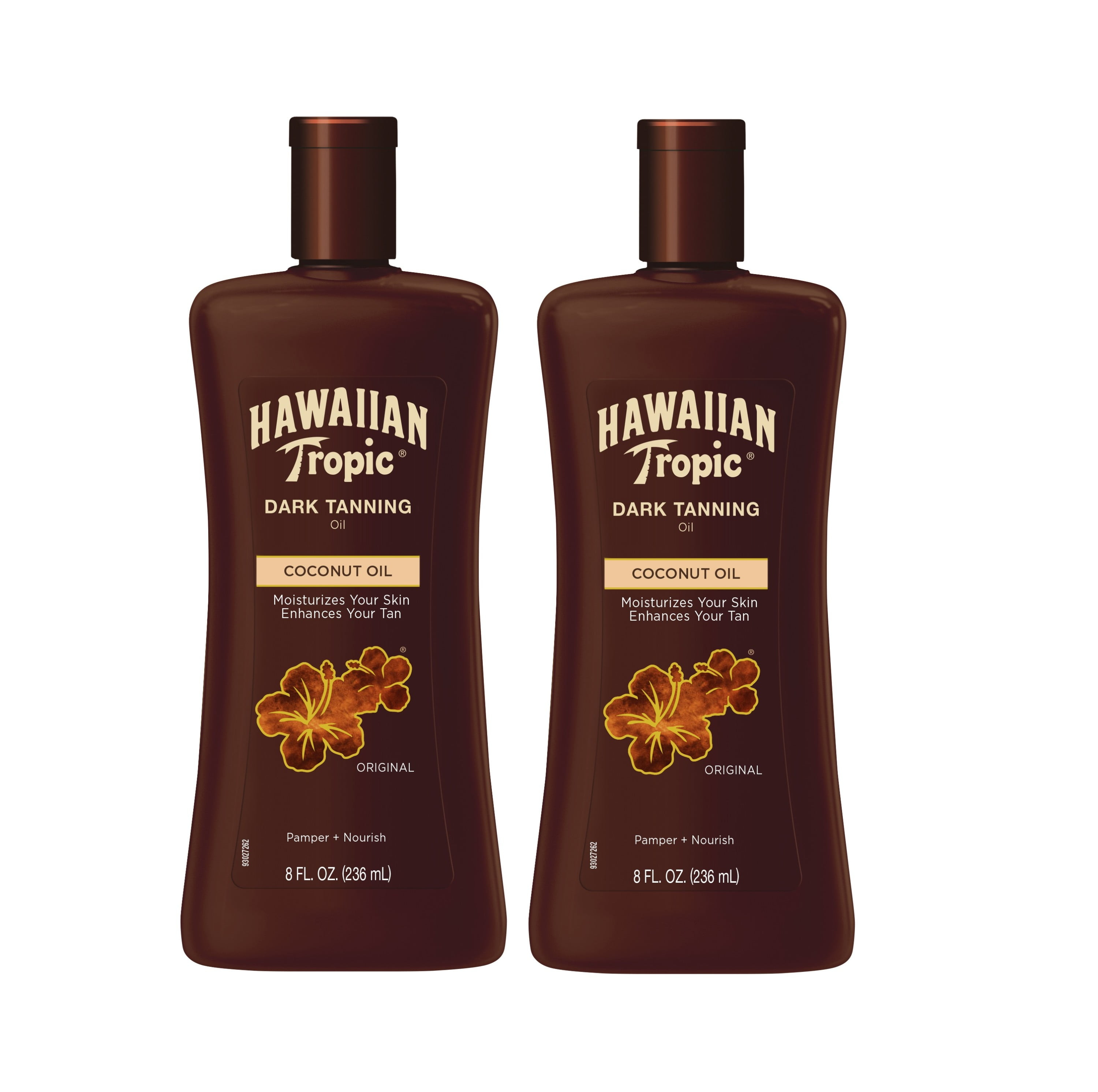 Hawaiian Tropic Dark Tanning Oil, 8oz | Moisturizing Body Oil, Tan Enhancer, Cocoa Butter Oil, Coconut Oil for Skin, Oxybenzone Free, 8oz each Twin Pack C14