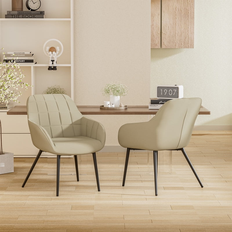 George Oliver Modern Dining Chairs (Set Of 2), Upholstered Armchairs With Upholstered Seats, Armrests And Backrests, Linen-Backed Upholstered Armchairs, Occasional Armchairs For Lounges, Parlors And Reception Rooms