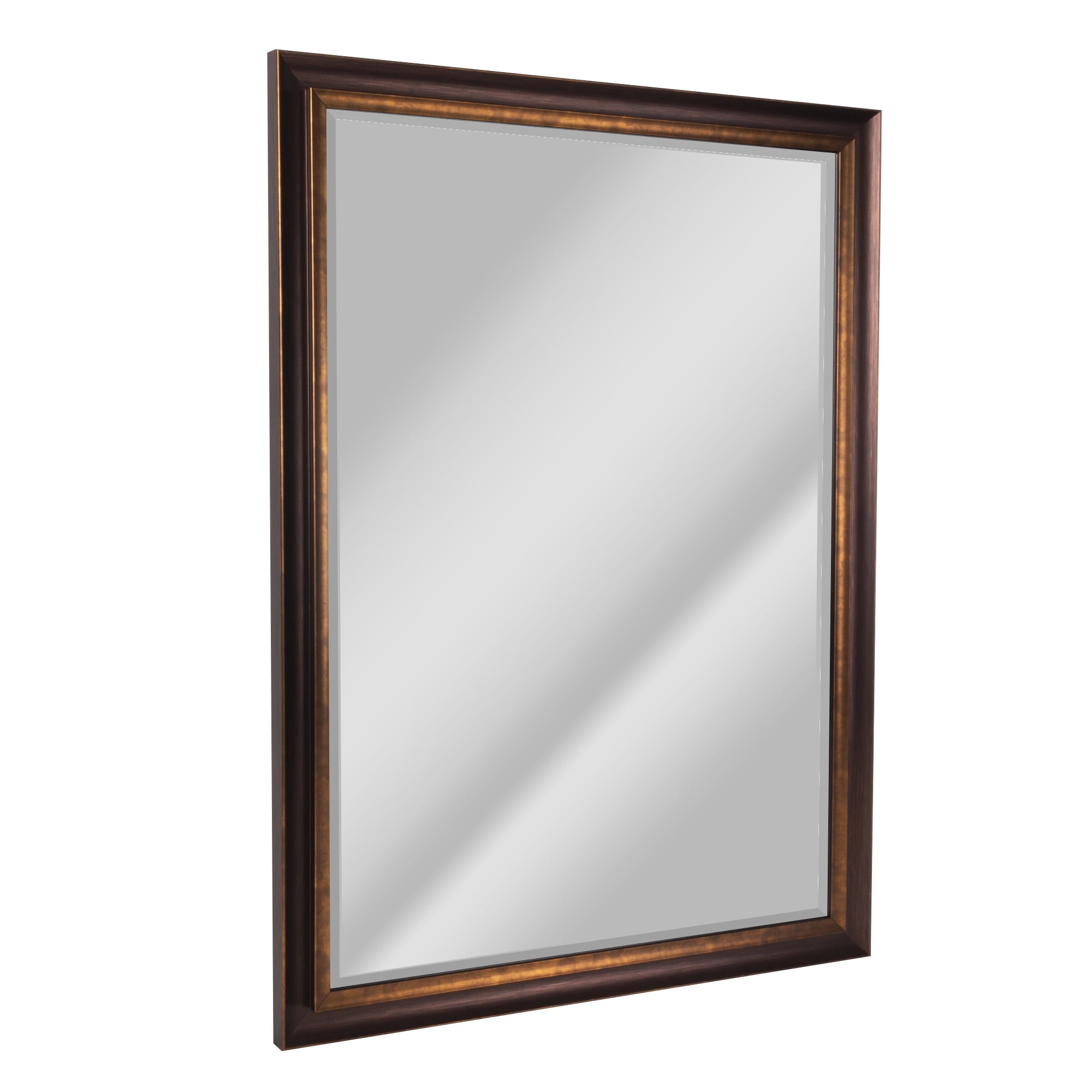 Head West Bronze & Copper Oil-Rubbed Framed Rectangle Wall Mirror with 4 D-Ring Hangers - 28" x 40"