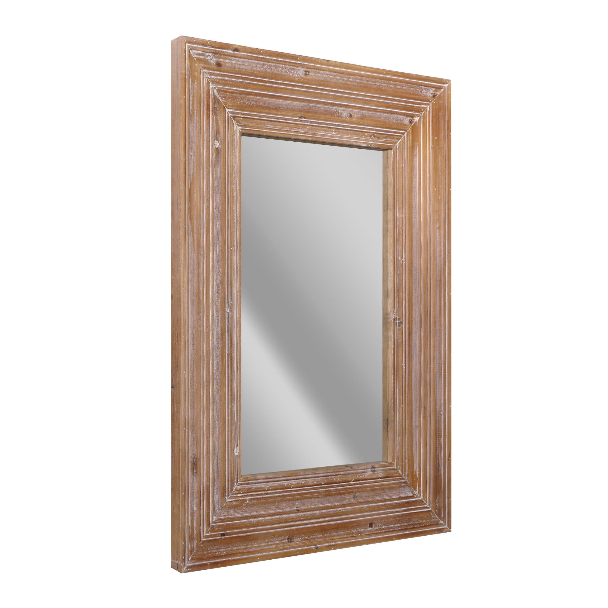 Head West Natural Whitewash Wood Farmhouse Wall Accent Mirror - 30 x 40