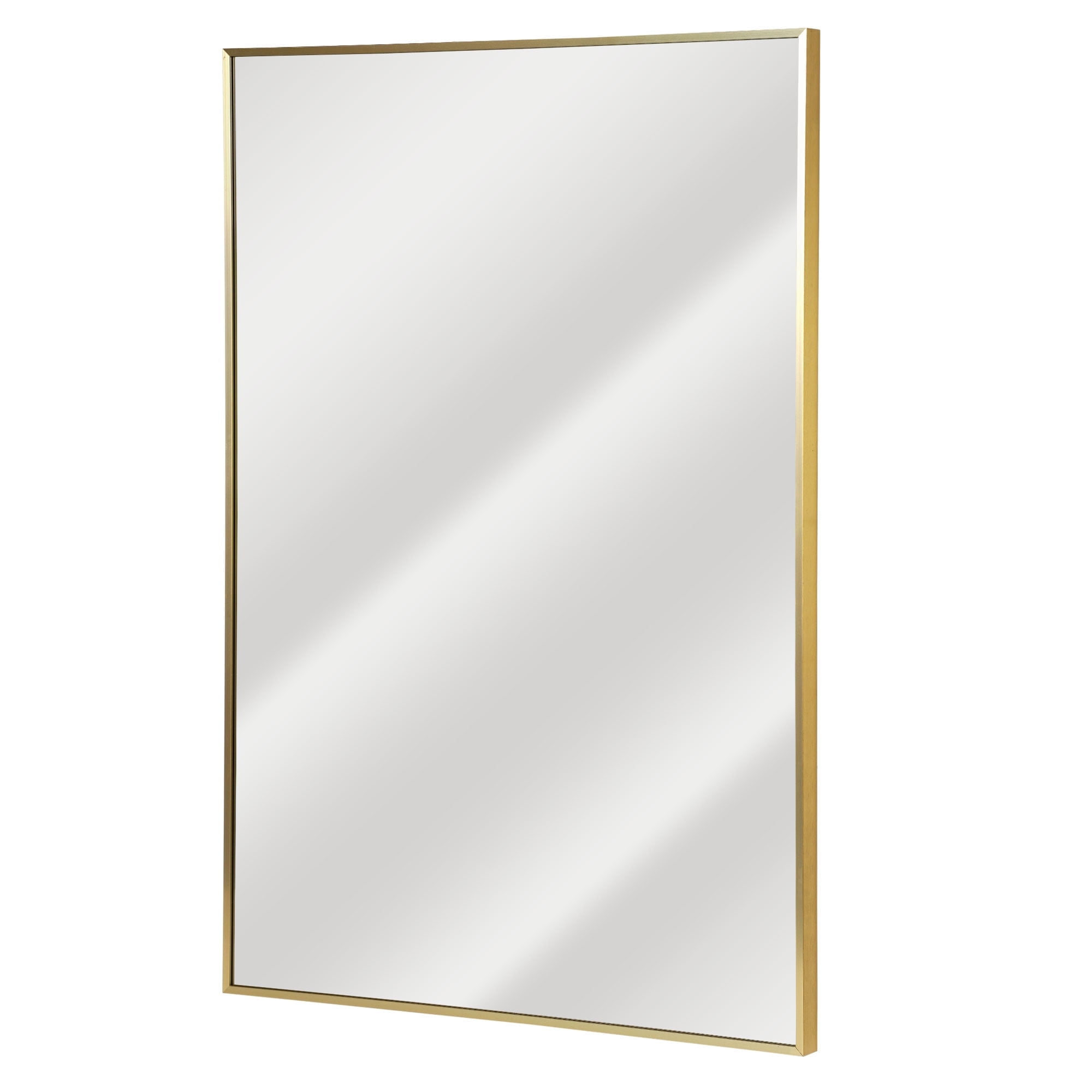 Head West Rectangular Thin Metal Frame Decorative Modern Wall Accent Mirror - 24" x 36"