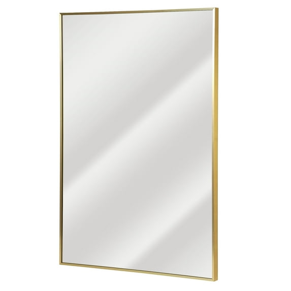 Head West Rectangular Thin Metal Frame Decorative Modern Wall Accent Mirror - 24" x 36"
