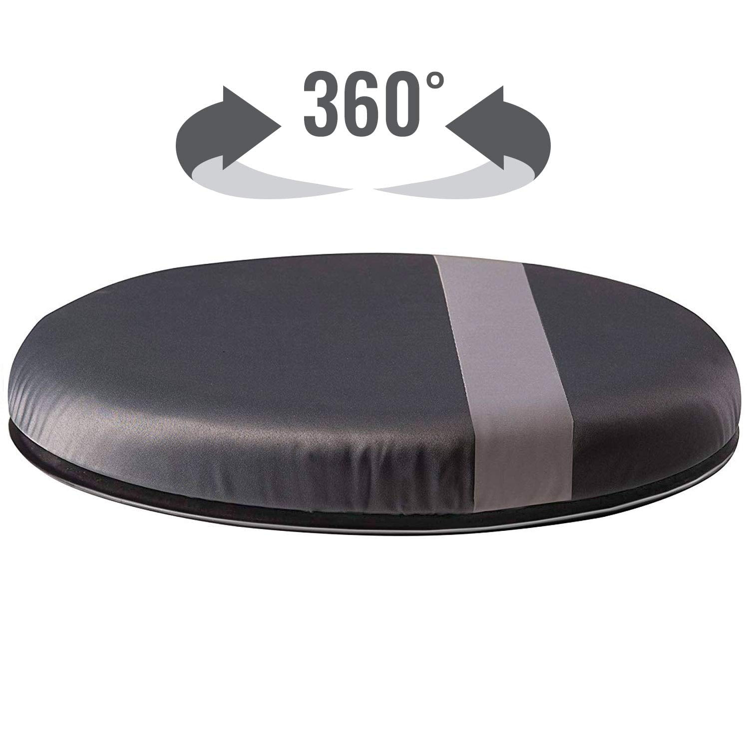 HealthSmart 360 Degree Swivel Seat Cushion, Chair Assist for Elderly, Swivel Seat Cushion for Car, Twisting Disc, Gray Stripe, 12.5 Inches in Diameter