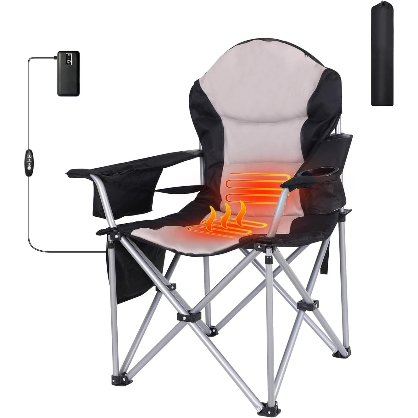 Heated Camping Chair, Heated Chair, Beach Chair, Folding Chair, Ski Chair 1-Pack