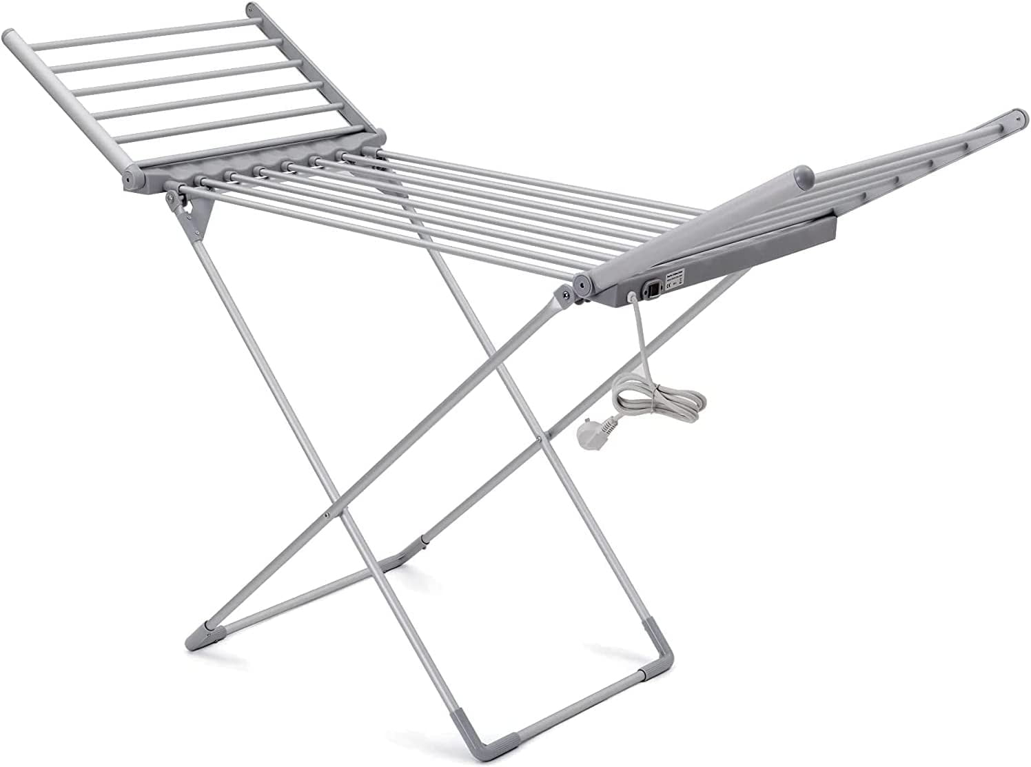 Heated Clothes Drying Rack, Folding Electric Clothes Drying Rack, Collapsible Laundry Drying Rack, Free-Standing Heating Garment Dryer Towel Rail Space Saving for Home Indoor/Outdoor