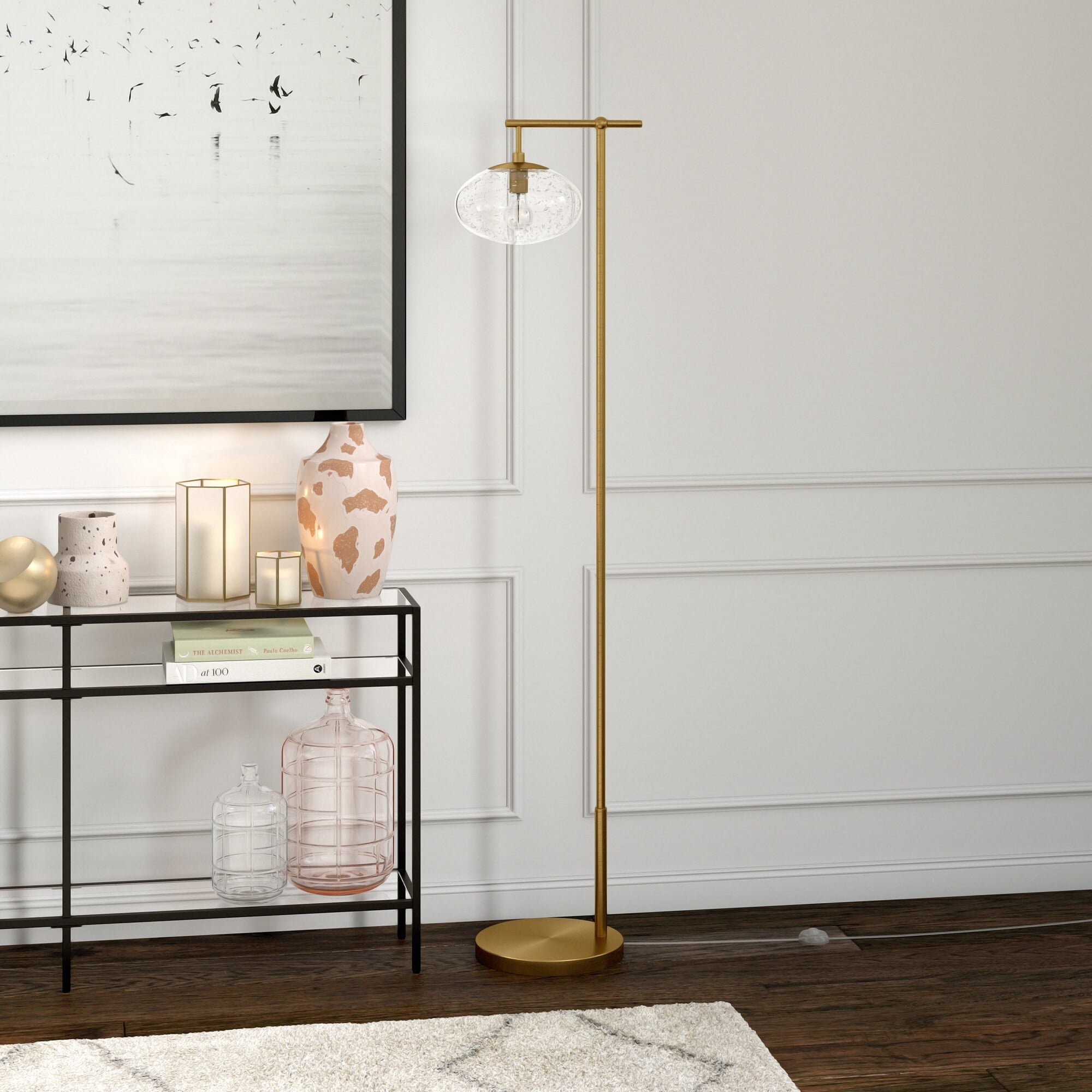 Evelyn&Zoe 68" Gold Floor Lamp
