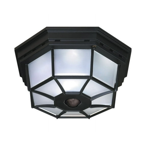 Heath Zenith Motion-Sensing Hardwired Incandescent Black Ceiling Light