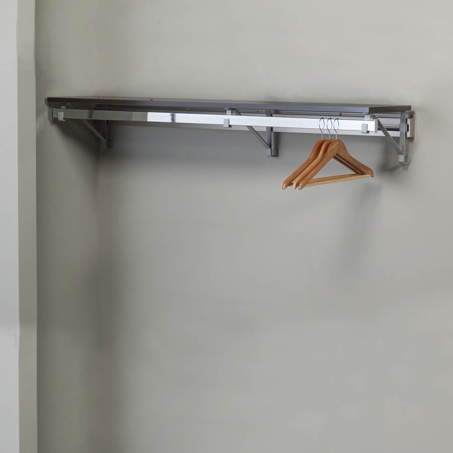 Heavy Duty Closet System in Espresso and Silver (56 in W x 11.75 in. D x 8 in. H (31 lbs.))