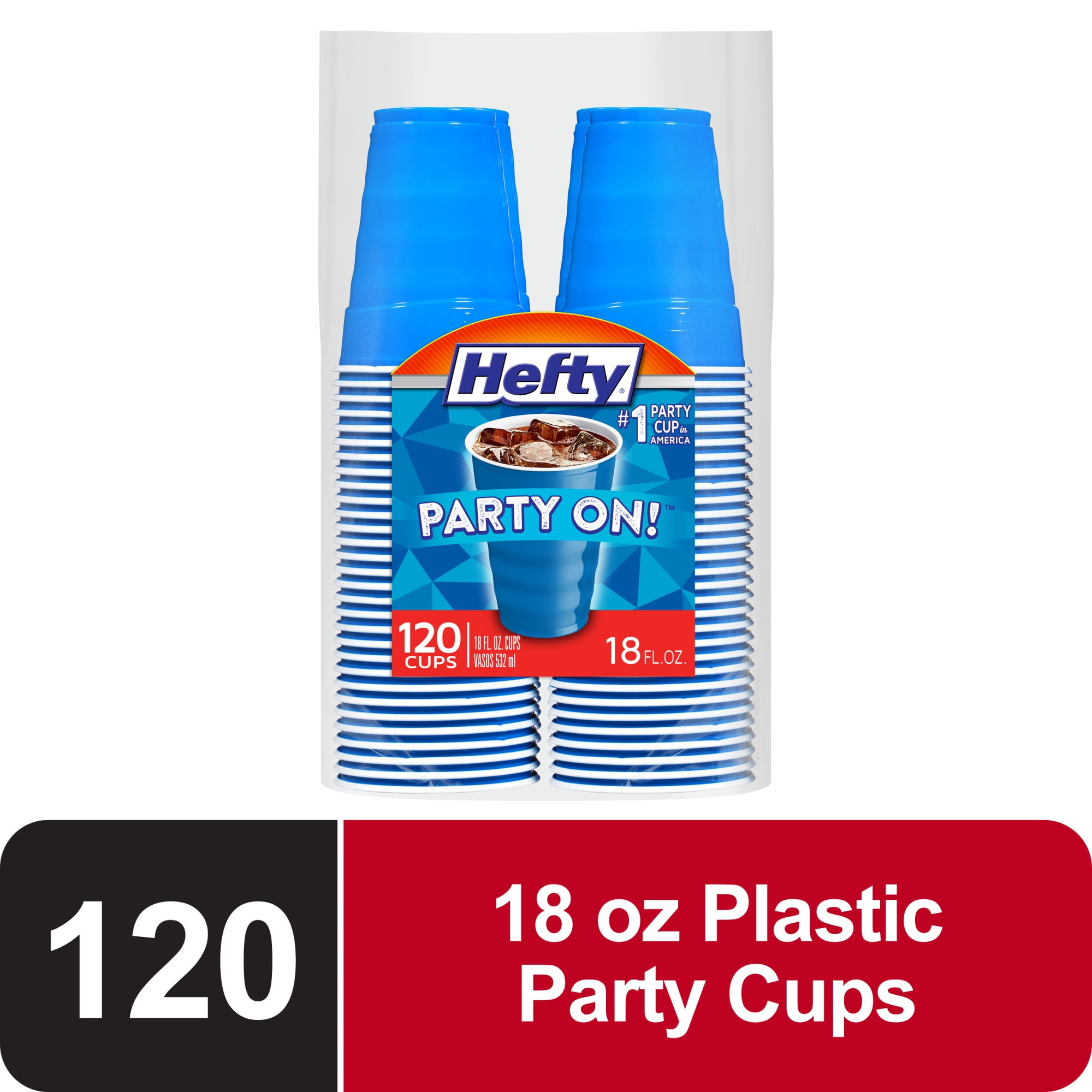 Hefty Marine Blue 18 Ounce Party Cups, 120 Count