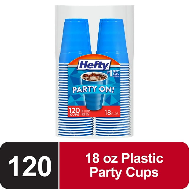 Hefty Marine Blue 18 Ounce Party Cups, 120 Count