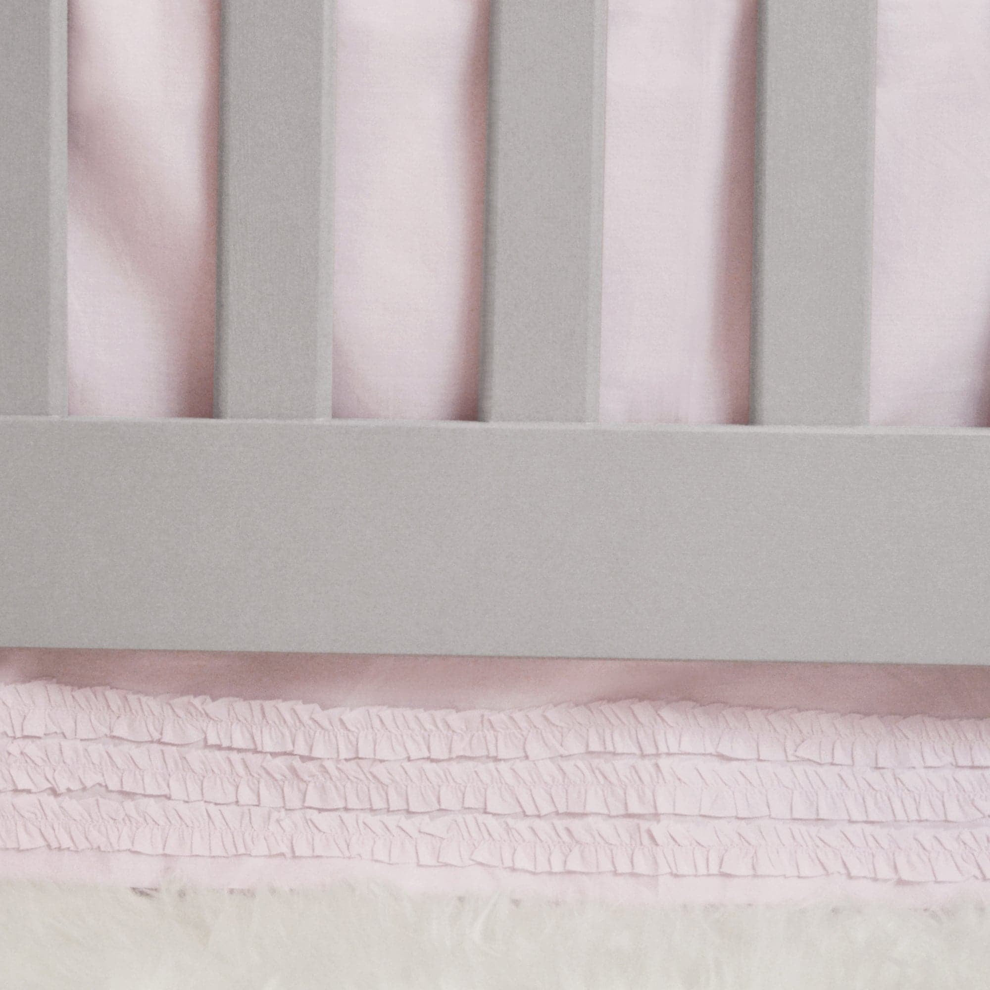 Hello Spud 100% Cotton Crib Skirt Petite Ruffle Pink
