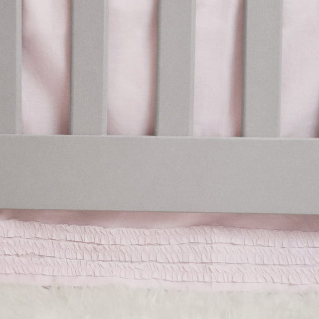 Hello Spud 100% Cotton Crib Skirt Petite Ruffle Pink