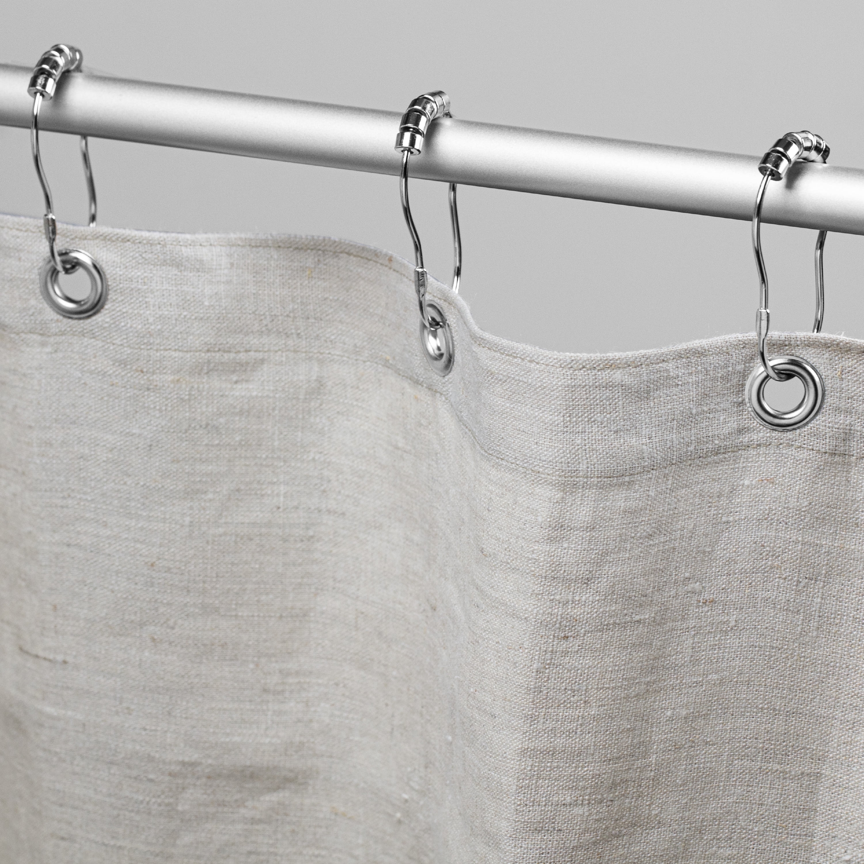 Natural Hemp 36x74" Stall Shower Curtain - Natural fabric Leakproof curtain for luxury bathroom decor - White