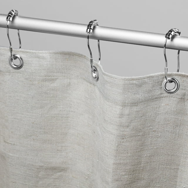 Natural Hemp 36x74" Stall Shower Curtain - Natural fabric Leakproof curtain for luxury bathroom decor - White
