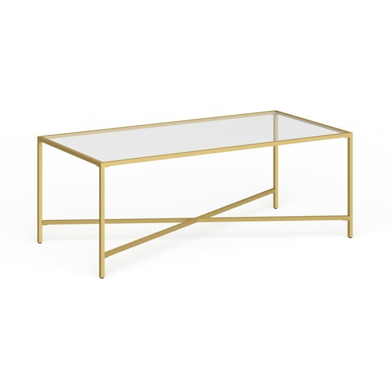 Henn&Hart Brass Coffee Table with Glass Top