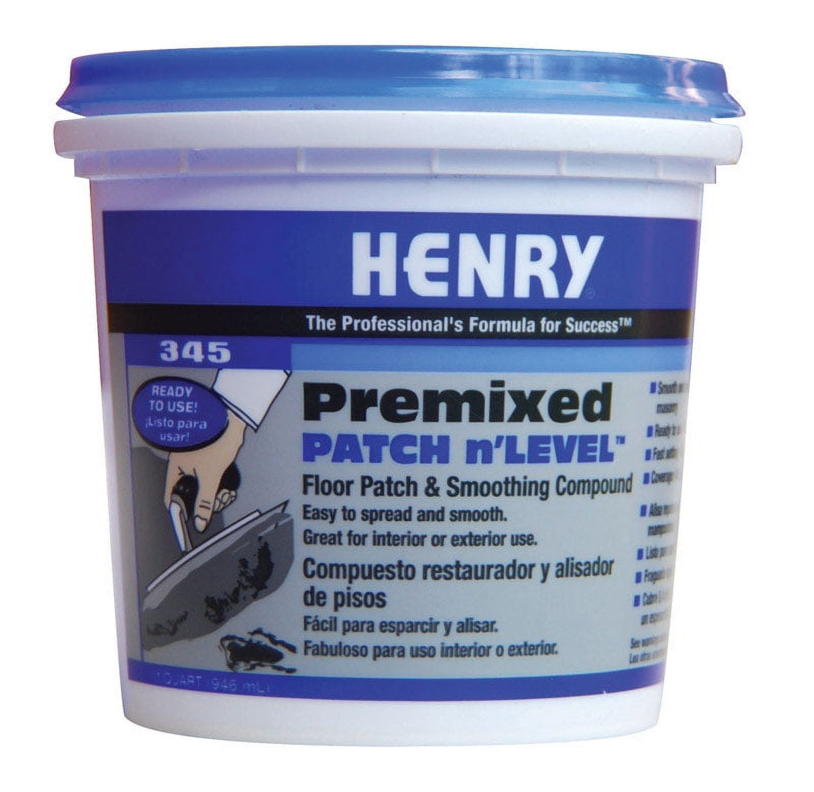 Henry 345 Premixed Patch n'LEVEL Floor Patch & Smoothing Compound, 1 Qt. 12063